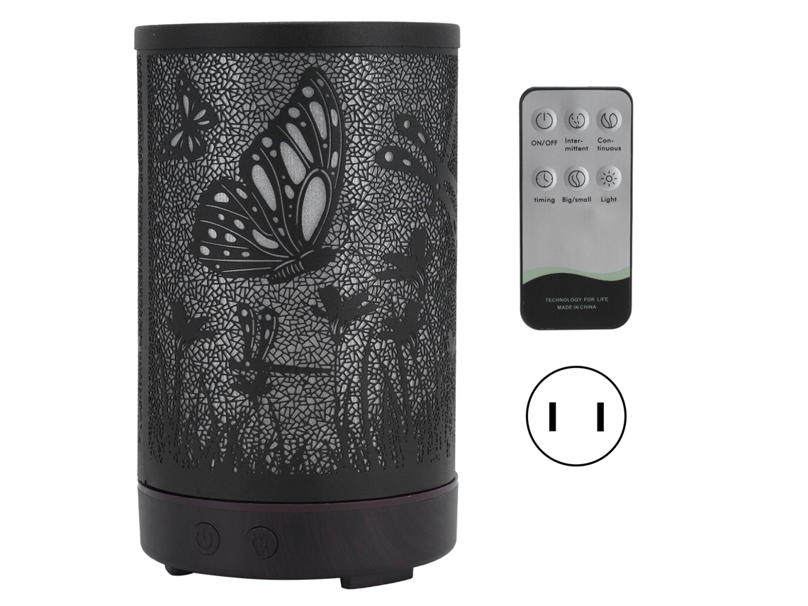 Laxiscreed Umidificador De Aromaterapia 200ml Com Controle Remoto E Grão De Madeira