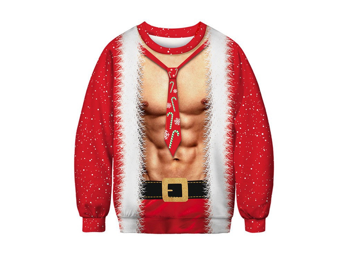 Camiseta De Súeter Feio De Natal Para Homens Mulheres Impressão 3d Inverno