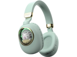 Fones Infantis Bluetooth JIAPEI, cancelamento de ruído, microfone, tablet, verde