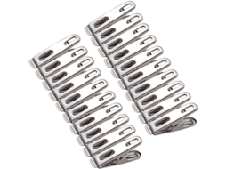 20 Pinças De Roupa De Aço Inoxidável Resistente À Oxidação Com Aperto Forte Para Secar Roupa, Meias, Toalhas E Selar Sacolas