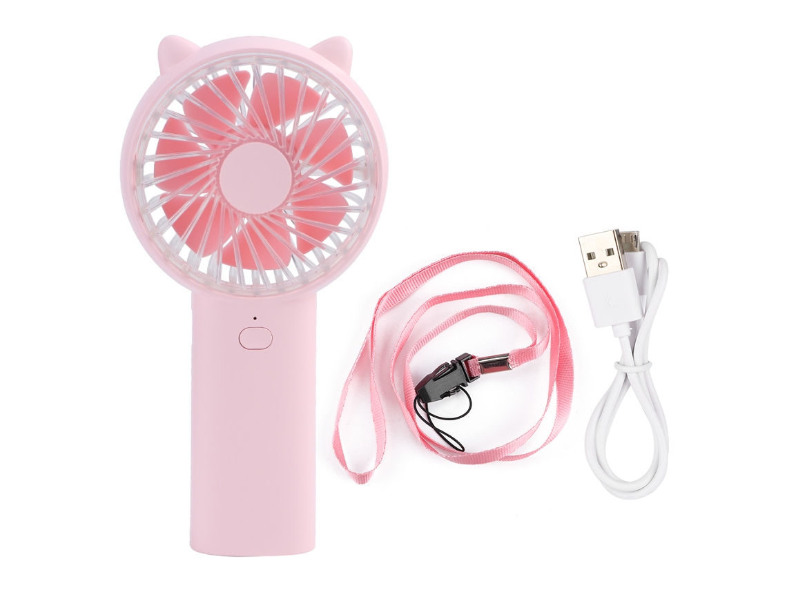 Ventilador Mini Notebook Usb Recarregável Rosa Silencioso
