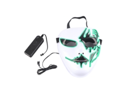 Mali máscara de Festa com Luz Fria Branca Assustadora Luminosa para Halloween e Cosplay Verde Escuro