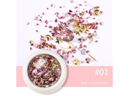 Set De Adornos De Uñas Com Pedras Strass, Glitter E Pérolas Para Manicura Artística