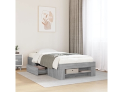 Vidaxl Estrutura Cama 90x200 Cm Derivados De Madeira Cinzento Sonoma