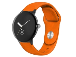 Pulseira De Silicone Com Fecho Invertido Em Cor Sólida Para Google Pixel Watch