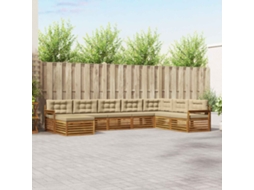 Vidaxl Conjunto De Sofás Para Exterior 8 Unid. Natural E Bege