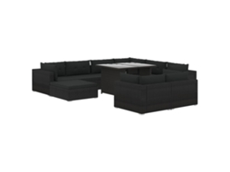Garden Lounge Set, Garden Lounge Sets Vidaxl Preto Rattan / Vime (n/a)