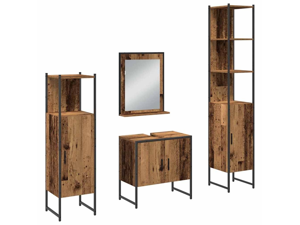 Conjunto de móveis de banheiro MAISON EXCLUSIVE com porta 4 peças Castanho