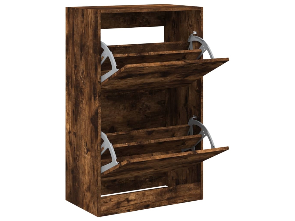 Shoe Cabinet, Shoe Cabinets Vidaxl Marrom Madeira Processada (60 X 34 X 96.5 Cm)