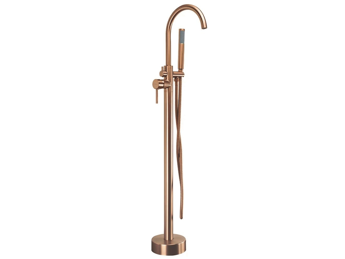 Torneira De Banheira De Chão Rea Lungo Brush Copper