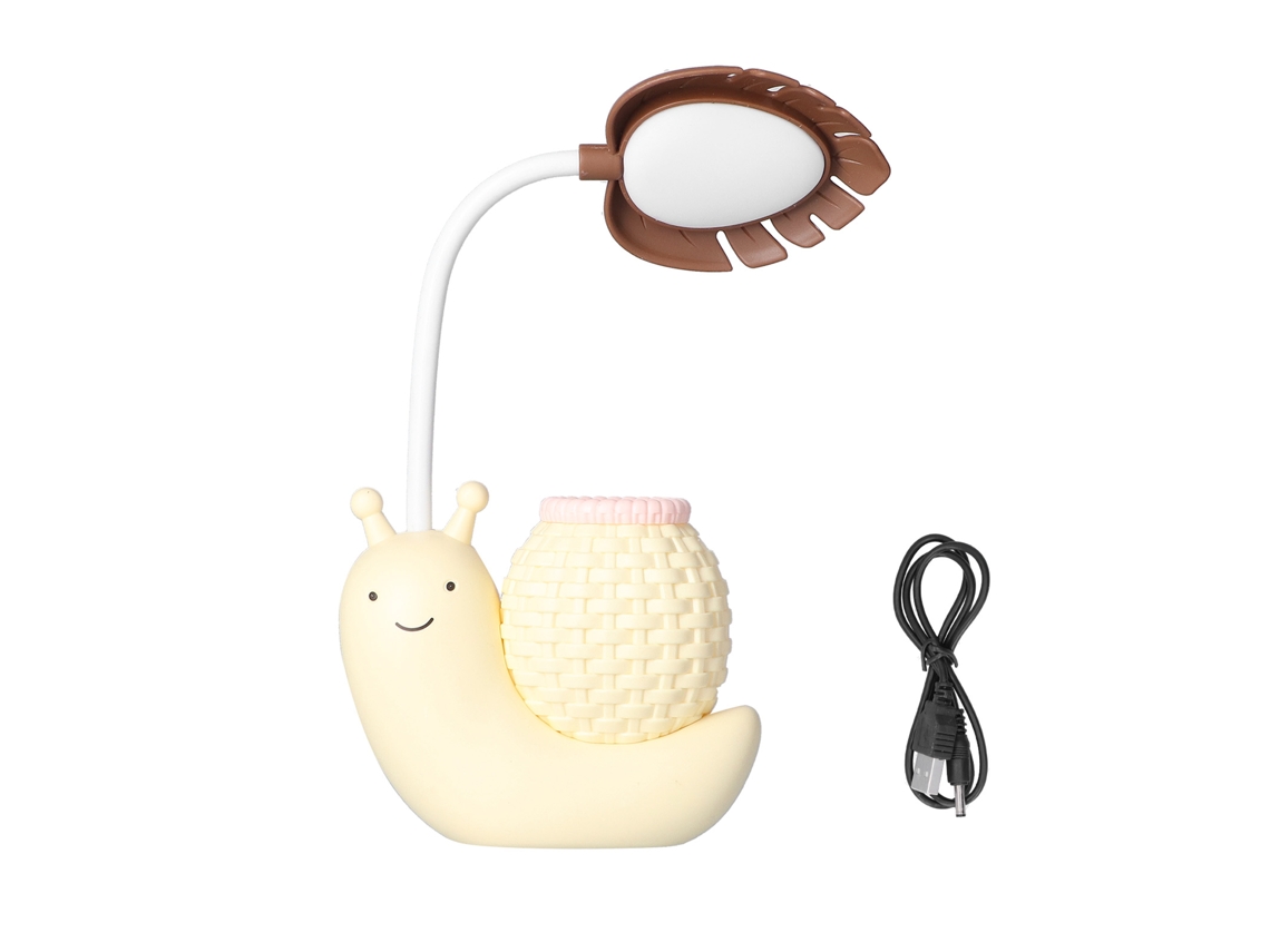 Lâmpada de Mesa LED com Porta Lápis Carregamento USB para Estudantes Kids Amarela | S/MARCA