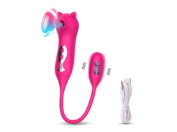 Vibrador de Sucção Multifrequência Ovo de Salto para Mulheres Vermelho YIZHOOD