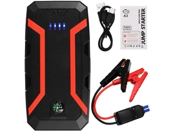 Carregador Portátil De Emergência Para Carro Com Bateria Externa, Lanterna Led E Portas Usb.