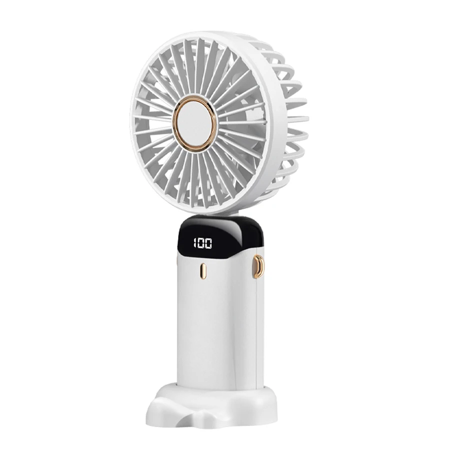 Mini Ventilador MDUG de alta velocidade, 3000mah, Tela LED (preto)