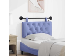 Vidaxl Cabeceira Suspensa Com Luz Led Azul Jeans Tecido