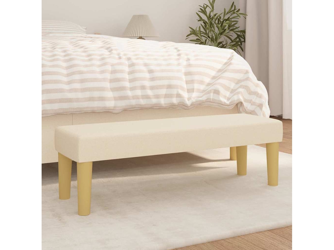 Vidaxl Banco 100x30x30 Cm Tecido Cor Creme