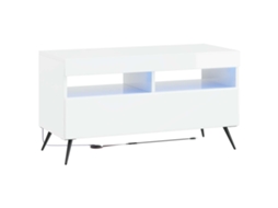 Vidaxl Gabinete De Tv Led Breda Branco Brilhante Derivados De Madeira