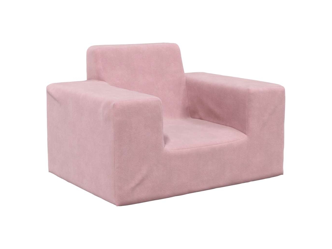 Vidaxl Sofá Infantil De Pelúcia Rosa