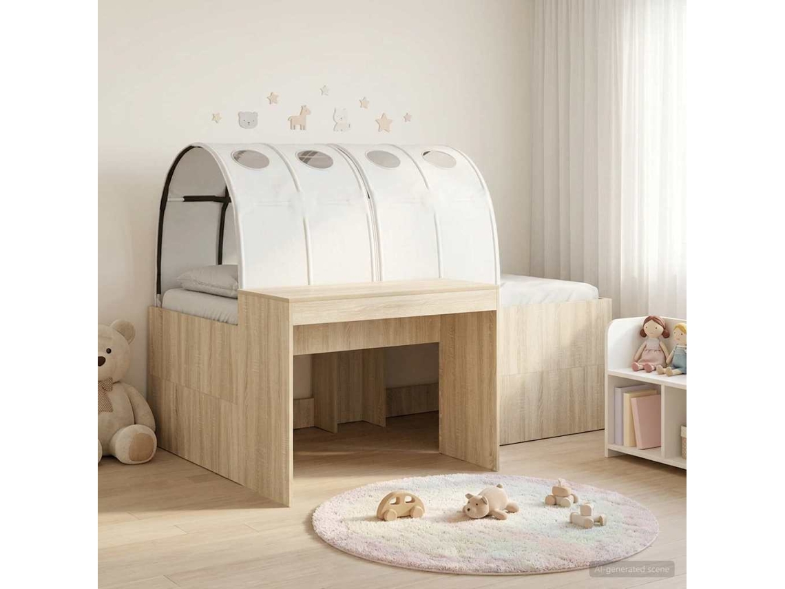 Vidaxl Estrutura De Cama Com Túnel 3 Unid. Carvalho Sonoma E Branco