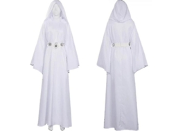 2026 traje de Cosplay de Princesa Leia para Mulher Vestido Branco Star Wars