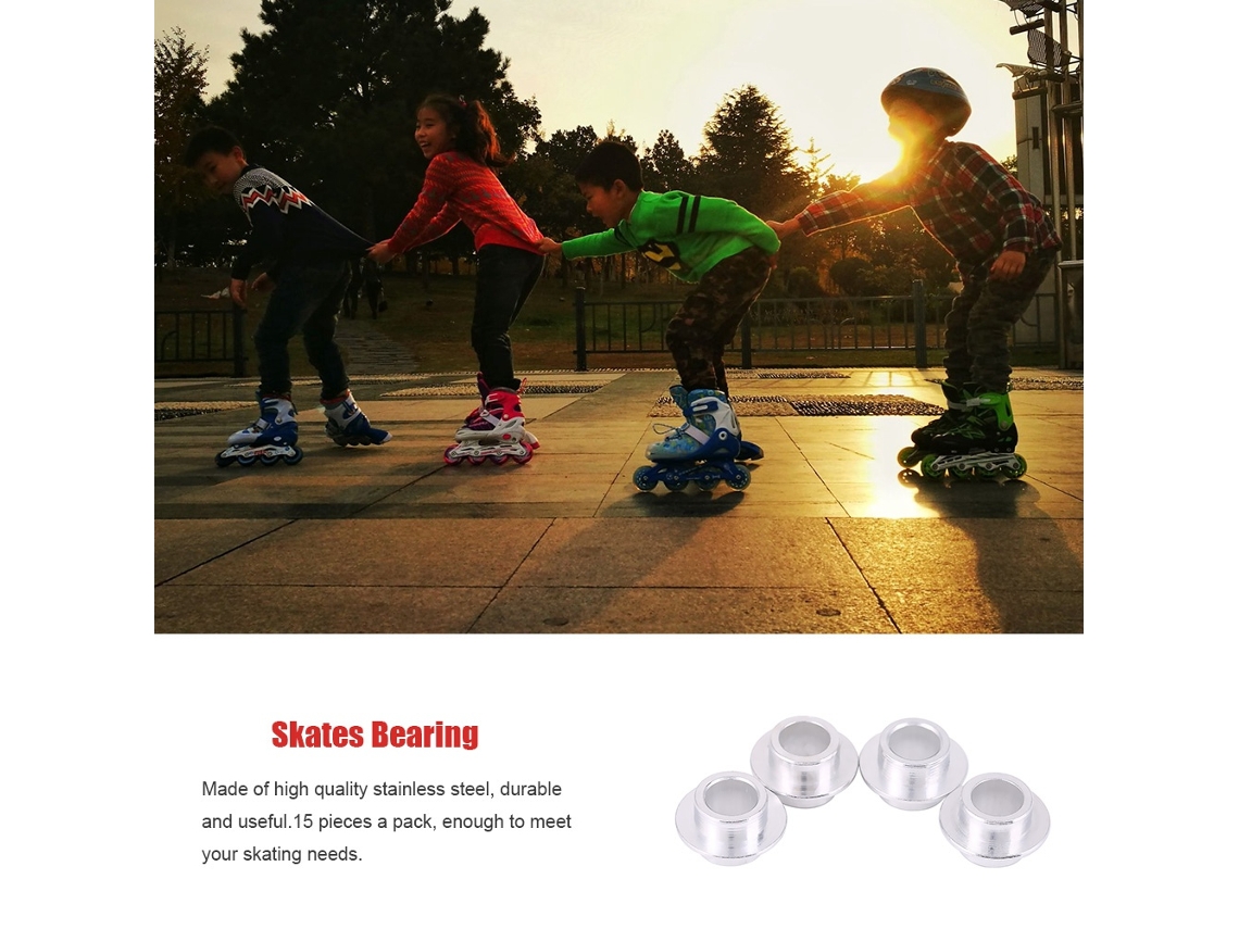 15 Peças Bujes Separadores De Rolamentos Para Patins Rodas Sapatos Peças De Patinação