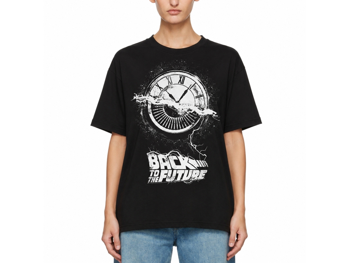 Rockinstone Back To The Future Movie Wheel Of Time Black Adult T-shirt Size:xl