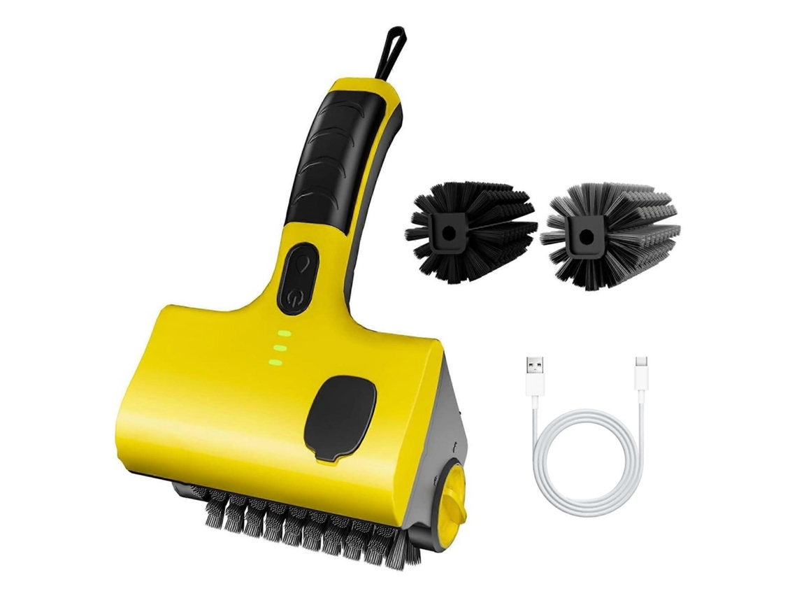 Limpador De Grelha Elétrico Sakerplus, Limpador De Grelha Sem Cerdas, Limpador De Churrasco Sem Fio Recarregável Com 2 Escovas VONKELIOS