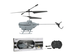 Mali heli Rc 2.5ch com Evasão Automática de Obstáculos e Giróscopo Brinquedo de Controle Remoto Cinza
