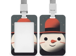 Clipe Crachá, Estampa Fofa De Boneco Neve Com Cordão, Porta Crachá, Cordão Identificação, Porta Crachá