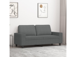 Vidaxl Sofá De 2 Lugares Em Tecido 140 Cm Cinzento-escuro