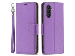 Capa Carteira Para Samsung Galaxy A25 5g Com Textura De Lichia, Suporte, Proteção Contra Quedas E Alça.