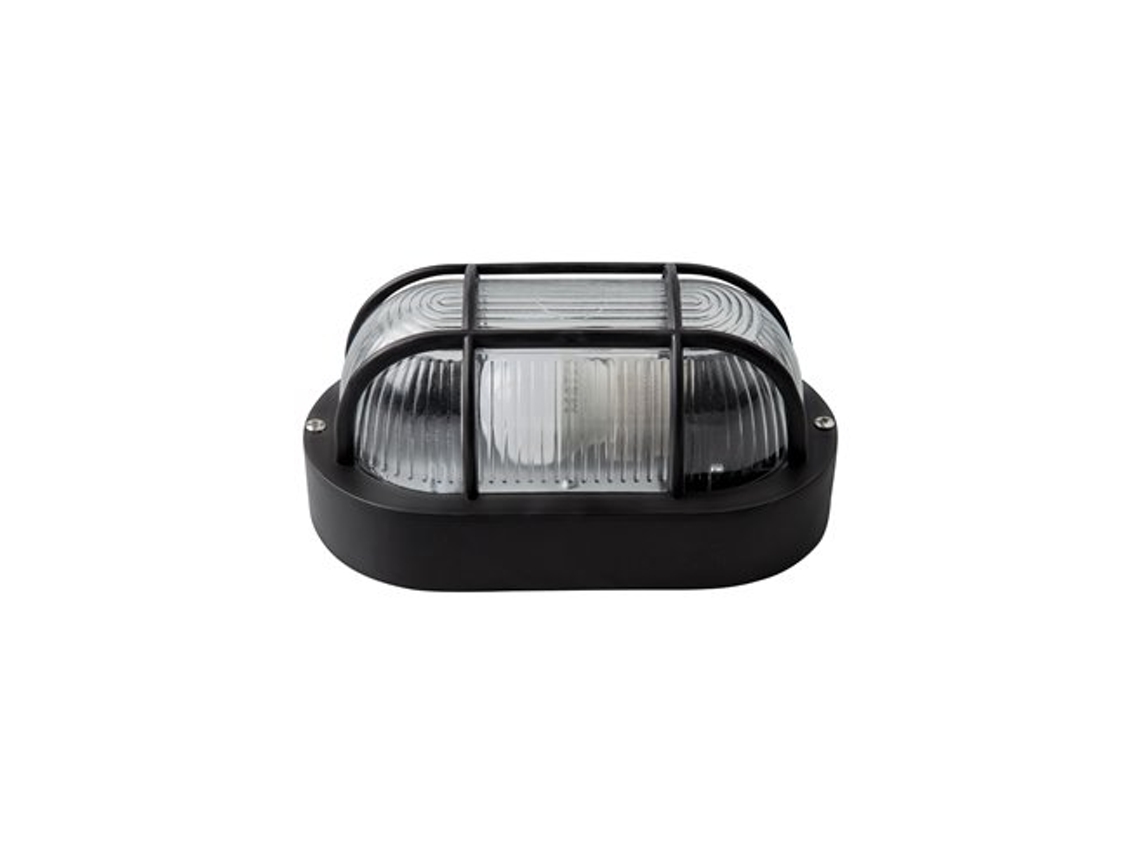 Aplique Oval Para Exterior Ip54 E27 Preto Matel