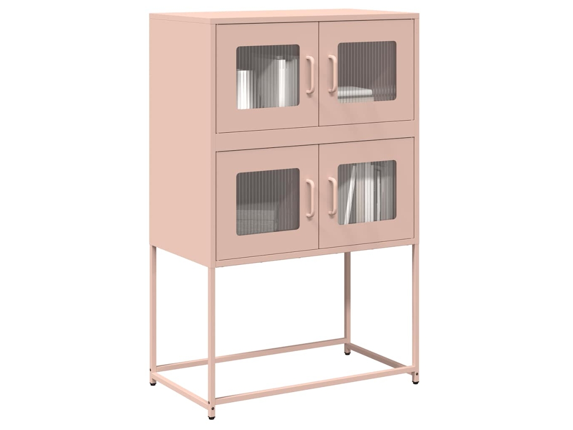 Aparador Alto 68x39x107 cm Acero Rosa