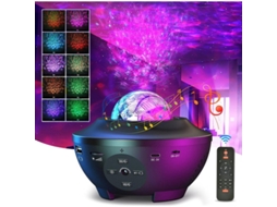 Projetor de Estrelas LINJOU com Luz Noturna LED Controle Remoto Bluetooth Timer