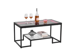 Mesa Auxiliar De Vidro Temperado Sala Com Iluminação 100 X 51 X 48 Cm Vevor