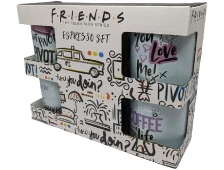 Conjunto de 4 Canecas de Cerâmica GB EYE Espresso Friends 150 Ml