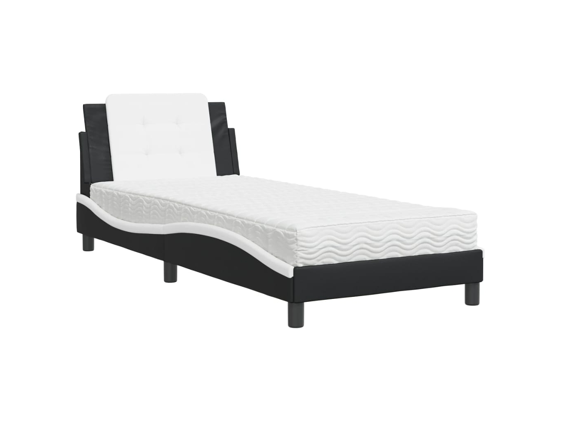 Bed, Beds Vidaxl Preto Couro Artificial (90 X 200 Cm)