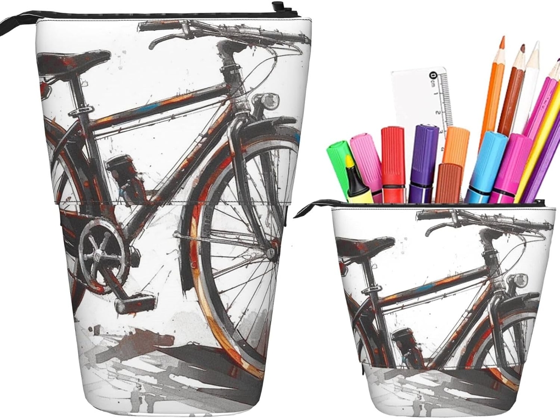 Case Trousse Crayons Télescopique Bike Debout Étui Crayons Cosmé Porte-stylo Multifotionnel Peil