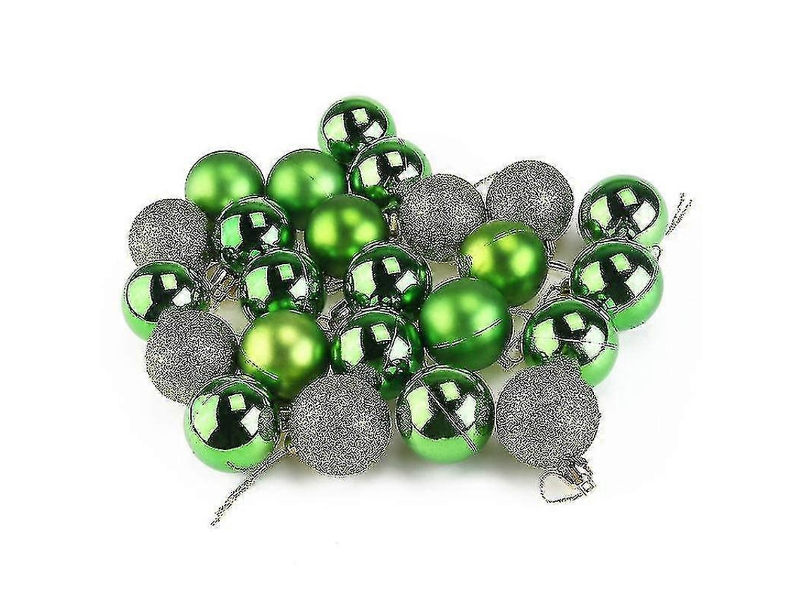 Conjunto De 24 Bolas Decorativas Para Rvore De Natal, Enfeites Para Pendurar Em Festas Natalinas E Para Decorao De Casa Hengjian (verde)