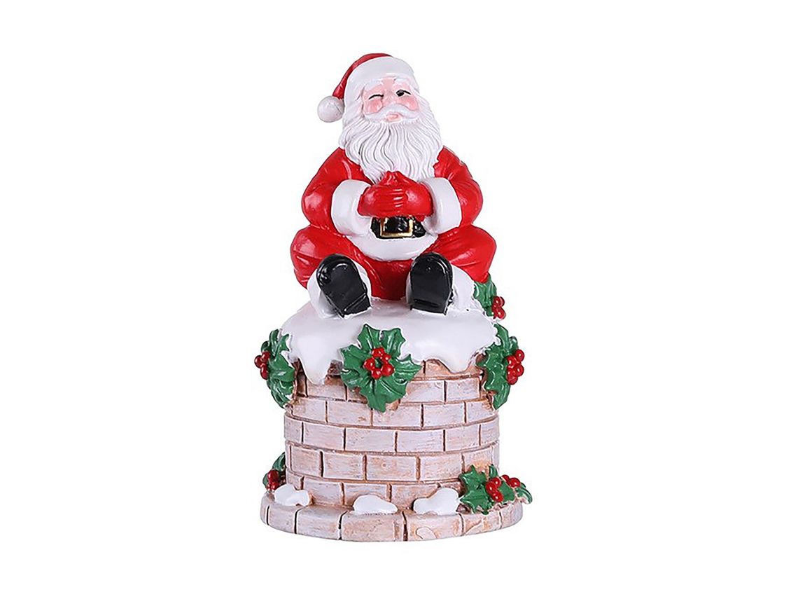 Laxiscreed Enfeite De Natal Santa Claus Sentado Na Chaminé Para Decoração Natalícia
