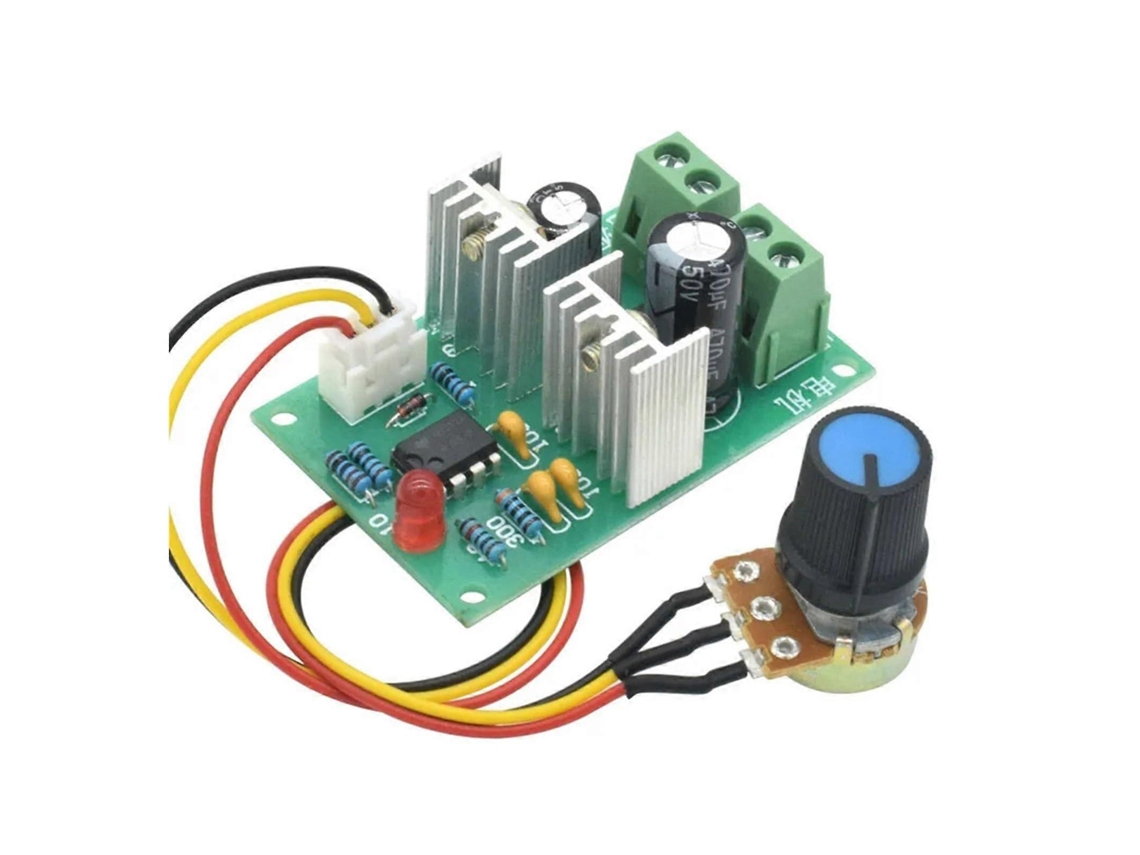 Controlador de velocidade para motor CC, driver PWM ajustável, 1236 V, 3 A, 100 W, ampla faixa de tensão.