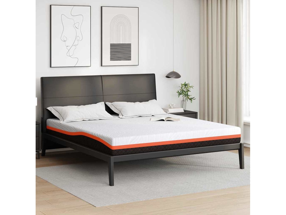 Vidaxl Colchão Branco E Preto 180 X 200 Cm Tecido Jacquard