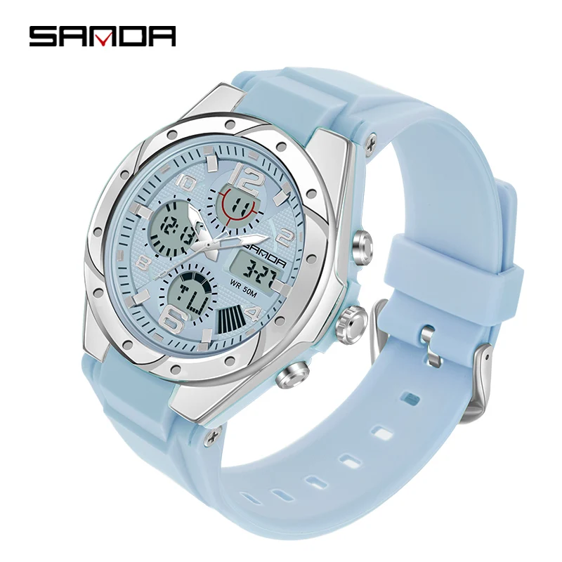 Relógio Esportivo Digital Led Feminino de Luxo MDUG (azul)