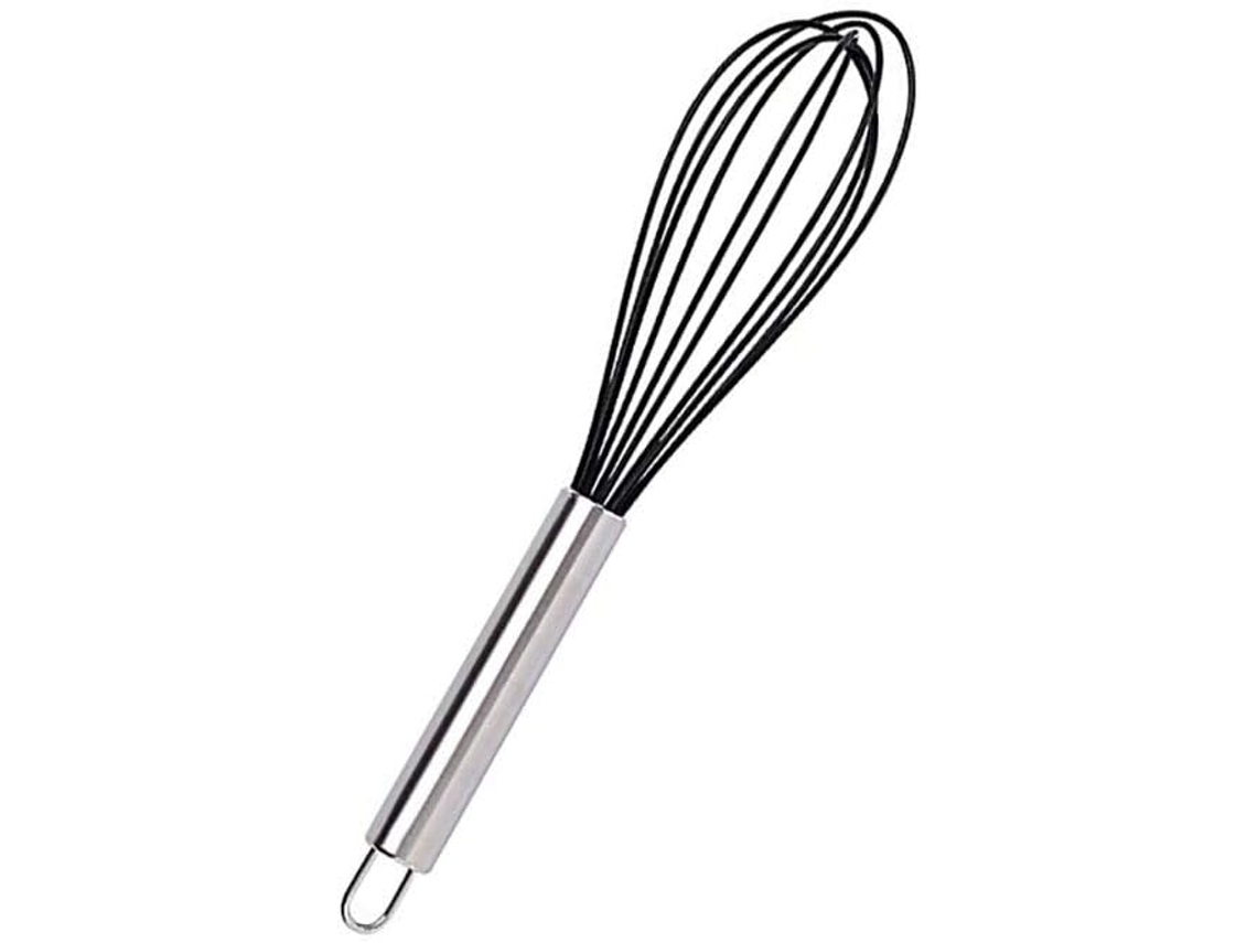 Batedor de Silicone para Cozinha Aço Inoxidável e Batedor de Ovos com Revestimento Antiaderente de Silicone 10 Pol. ZMDECQNA