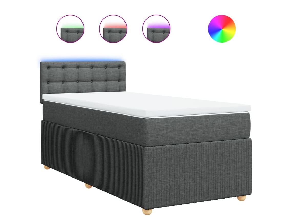 Box Spring Bed, Box Spring Beds Vidaxl Cinzeto Tecido (90 X 200 Cm)