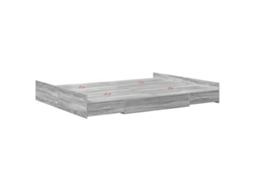 Conjunto 1 Estrutura De Cama Moderna Vidaxl Cinzento Madeira De Pinho Maciça (140 X 190 Cm)