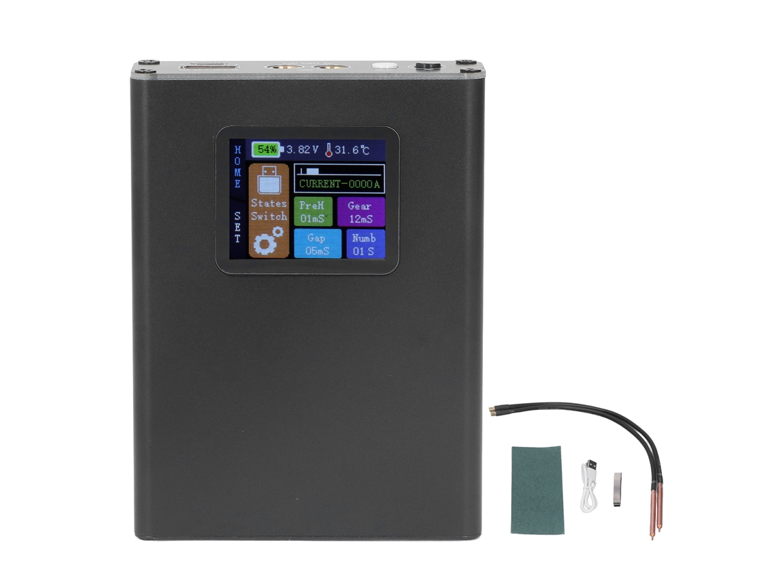 Soldador Pontual Portátil Mini Bateria 30 Marchas Ajustáveis com Tela Lcd 1.8polegadas
