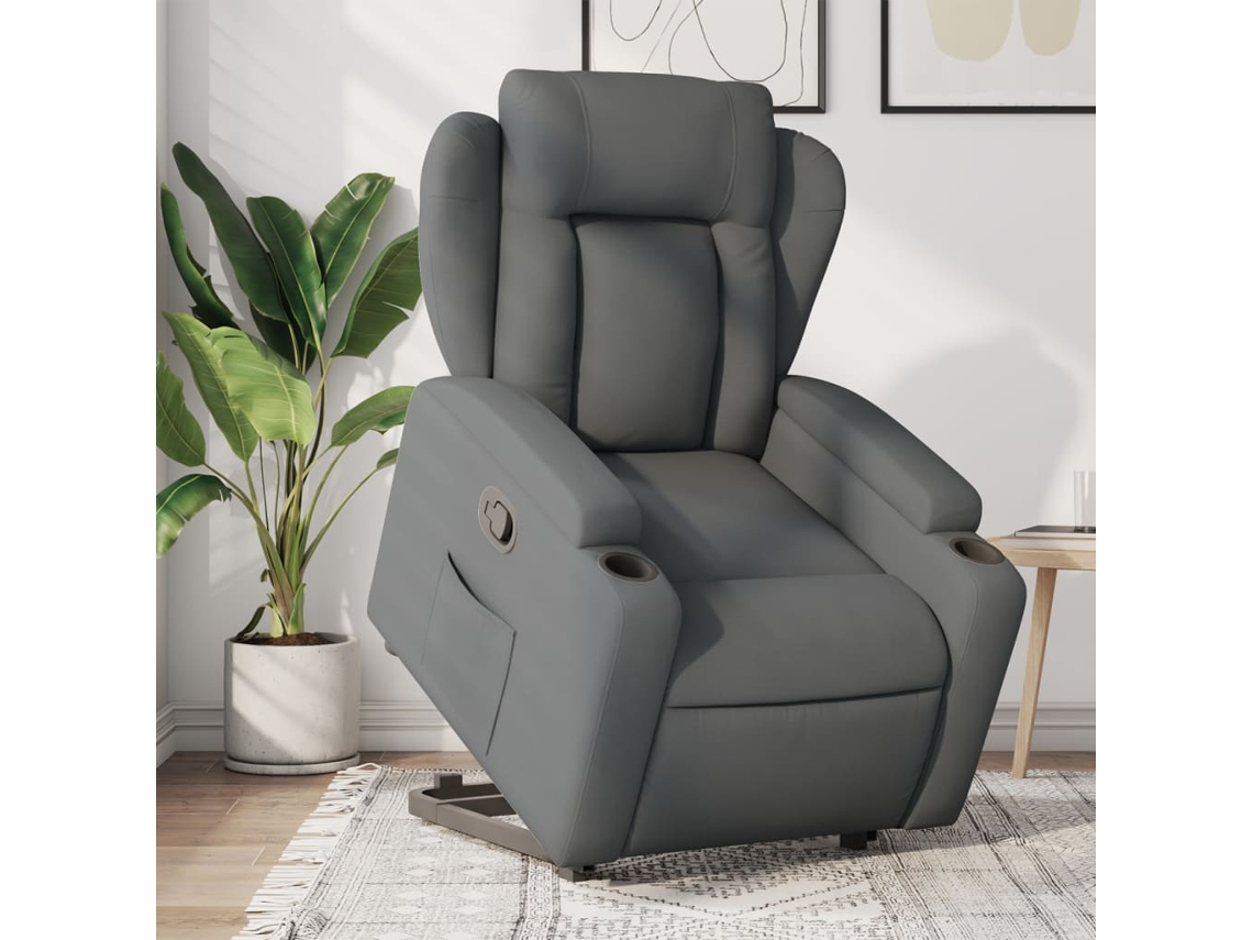 Poltrona Reclinãvel Elevatã³ria Tecido Cinzento Escuro DKD HOME DECOR