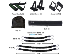 Conjunto de Faixas Elásticas de Resistência para Boxe AQUAFORGE