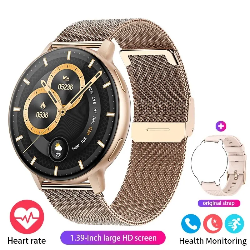 Smartwatch, Chamadas Bluetooth, À Prova D'água, Esportes e Fitness, Monitoramento de Oxigenação Sanguínea MDUG (rosa, Pulseira de Malha)